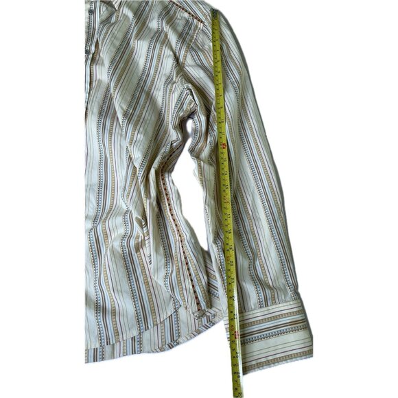 Robert Graham Mens Medium Yellow Striped Long Sleeve Button Down Shirt 2XL - Picture 10 of 11